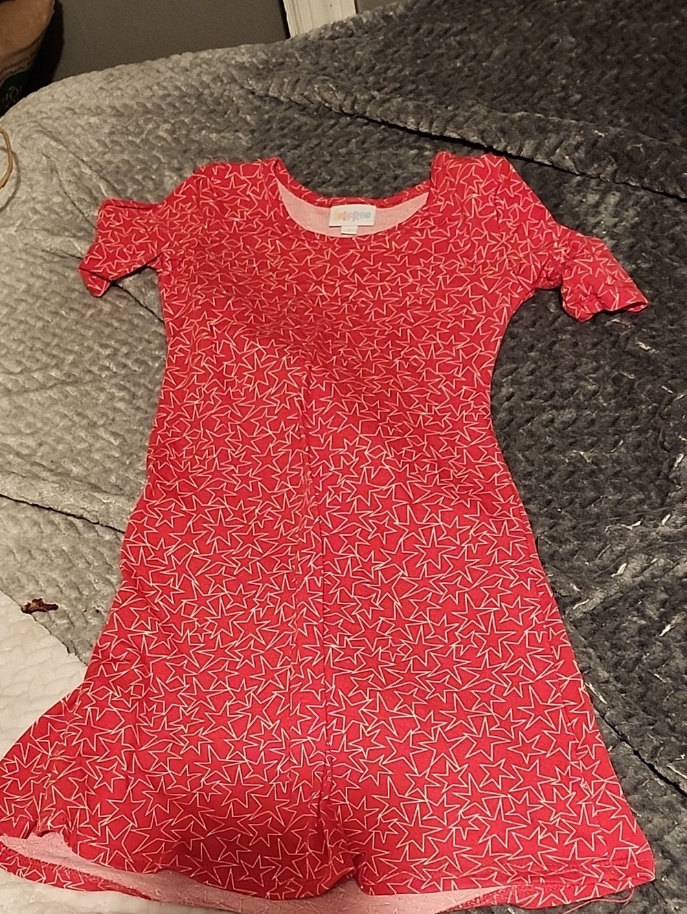 LuLaRoe Girls' Red Star-Print Casual Dress